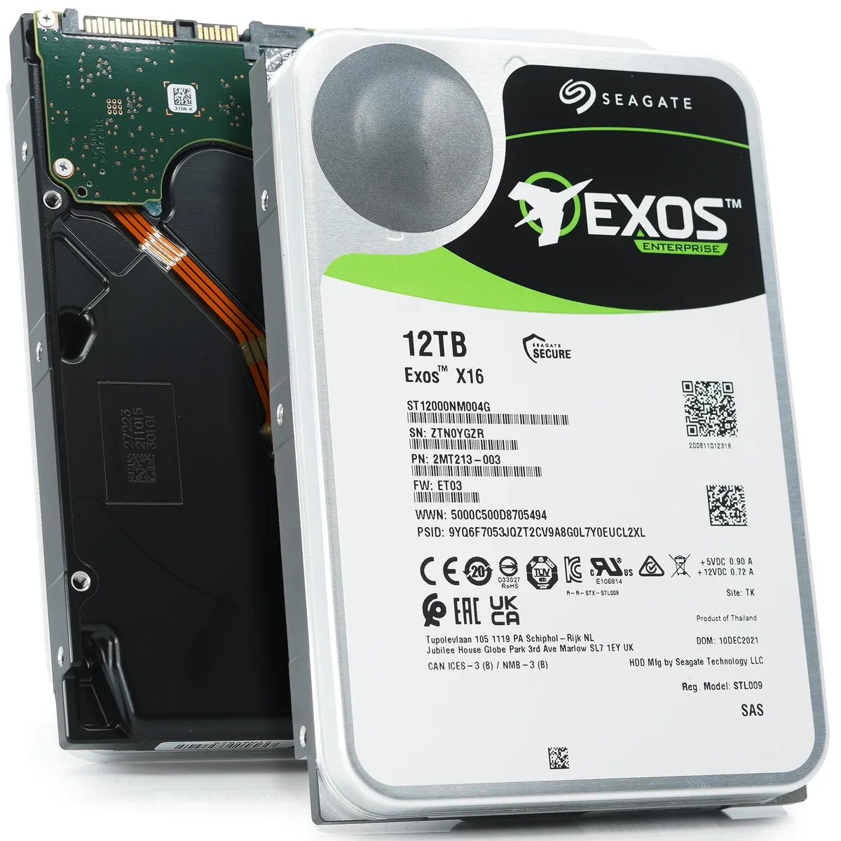 Seagate Seagate Exos X16 12TB 7200 RPM SAS 12Gb/s 3.5" internal hard drive — product photo