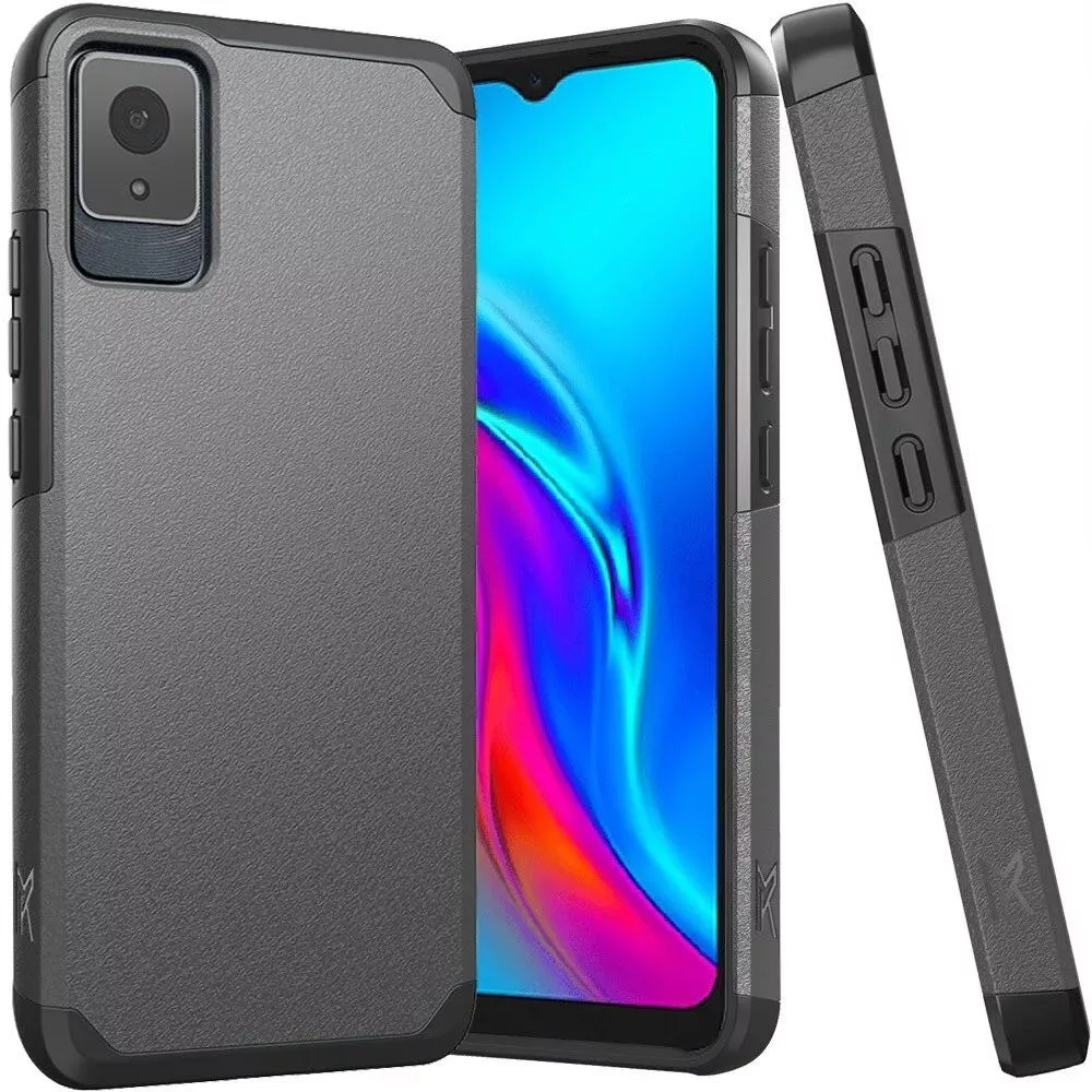 ExtremeCases - Generic ExtremeCases - Generic Dual Hybrid Case for TCL K11 T432W with Tempered Glass MK Gray — product photo