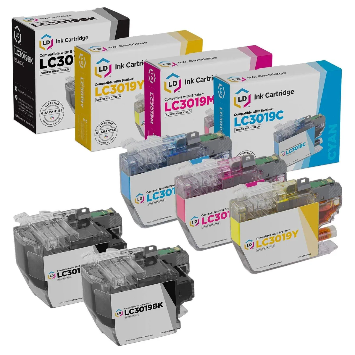 LD Products LD Products LC3019 Super High Yield Ink Cartridge 5-Pack (2 Black, 1 Cyan, 1 Magenta, 1 Yellow) — product photo