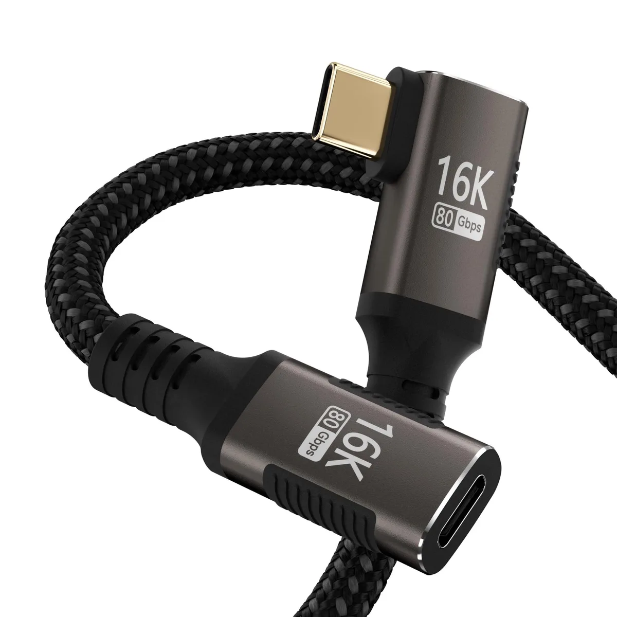 Batianda Batianda USB-C Extension Cable Right Angle 2FT 80Gbps 16K@60Hz 240W — product photo