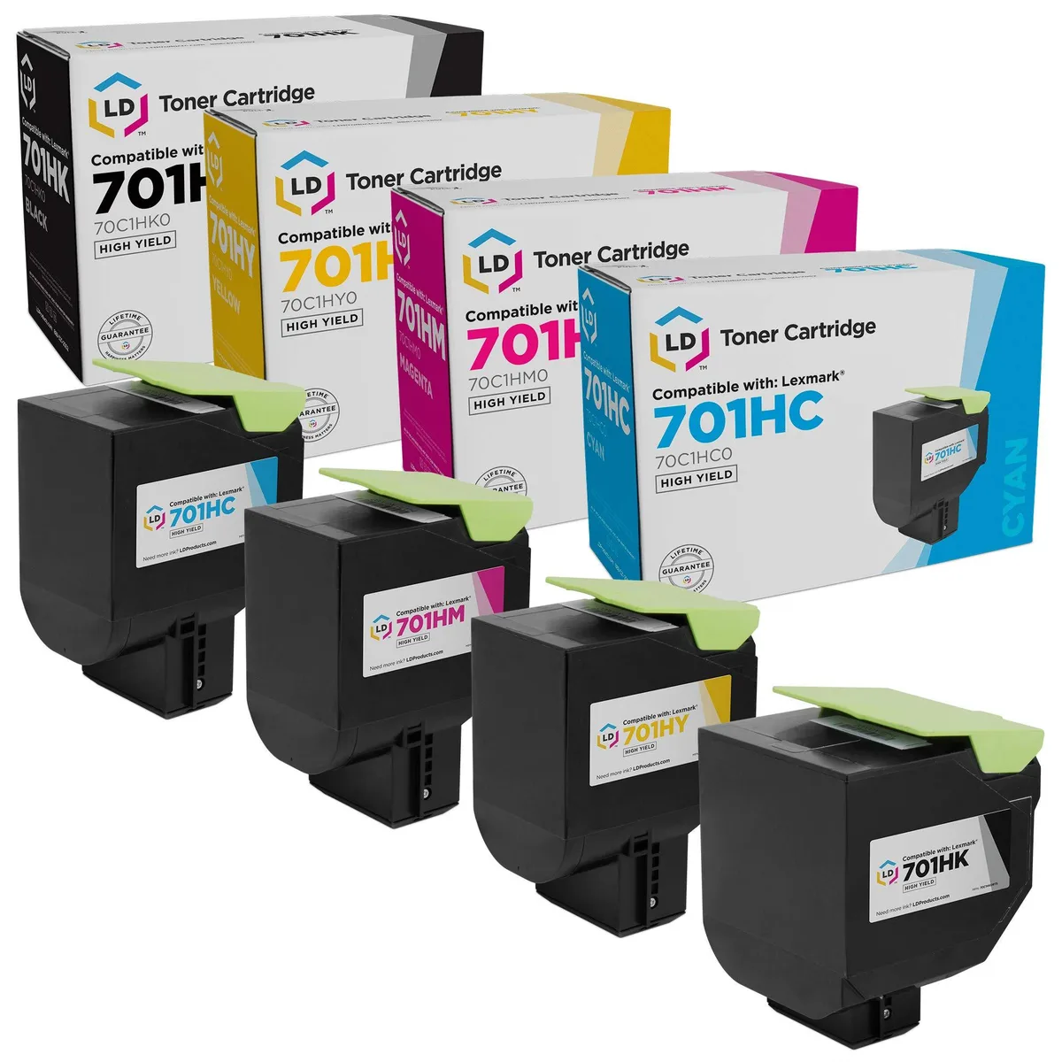 LD Products LD Products 701H High Yield Toner Cartridge 4 Pack (Black, Cyan, Magenta, Yellow) — product photo