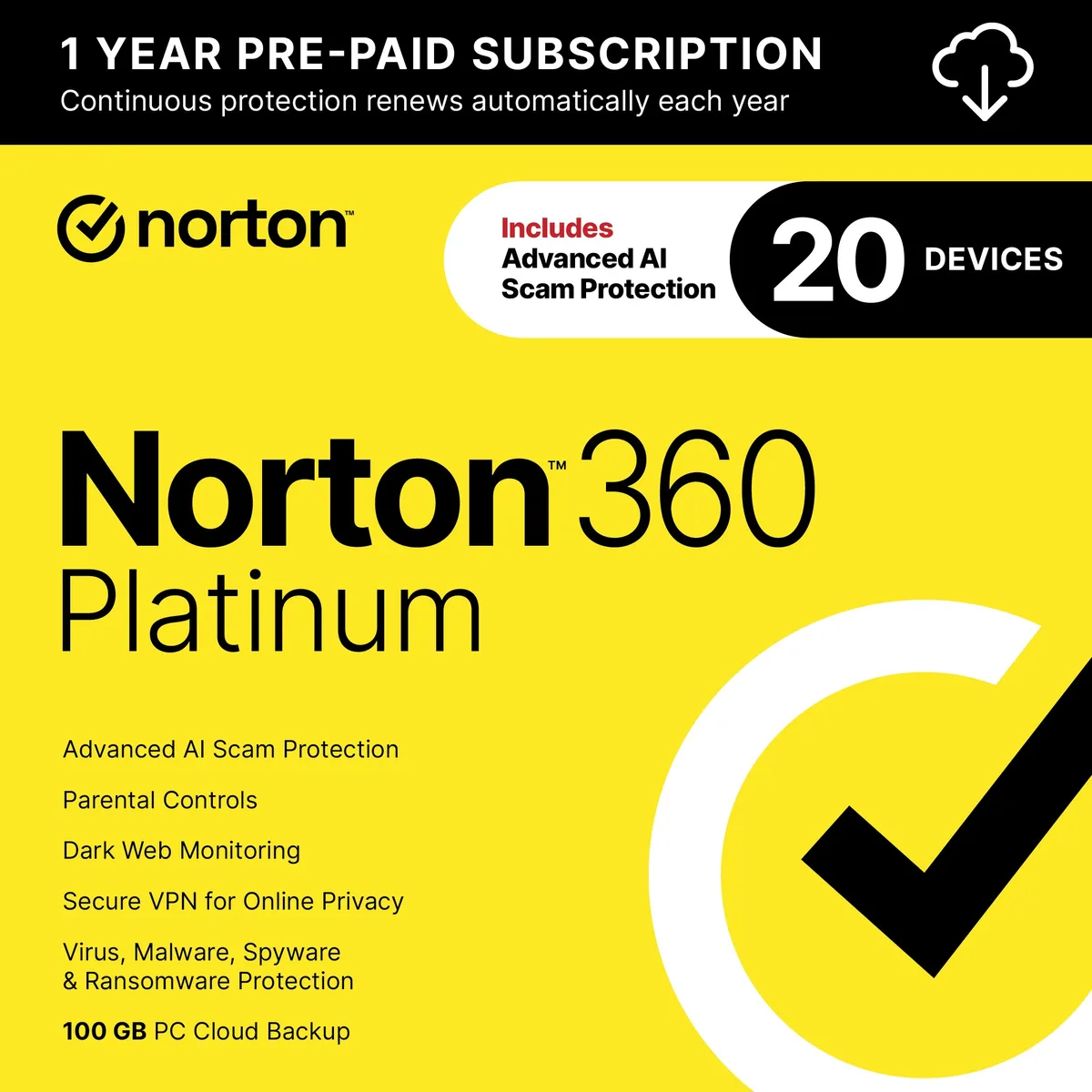 Norton Norton 360 Platinum 2026 20 Devices Antivirus 21390763 — product photo