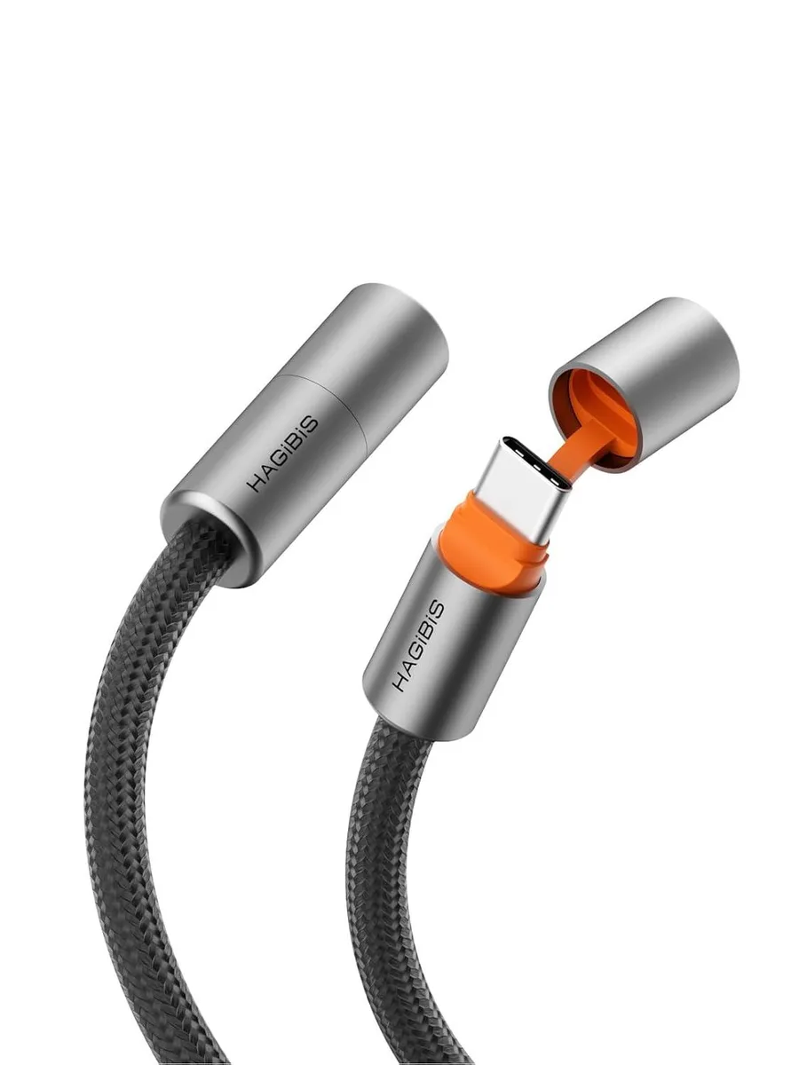 Fervit Fervit USB C Cable 240W 480Mbps PD 3.1 E-Marker Black Orange .8ft — product photo