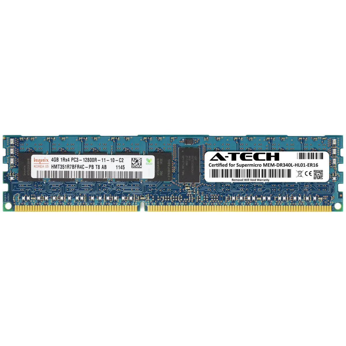 A-Tech A-Tech 4GB DDR3 1600MHz ECC Registered RDIMM 1Rx4 CL11 1.5V 240-Pin Supermicro Certified — product photo