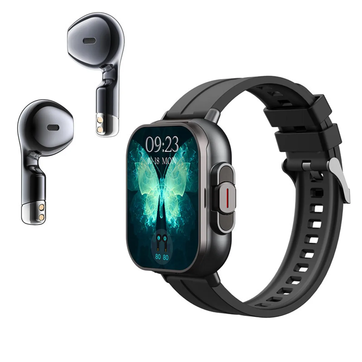 NO. NO. Smart Watch 2-in-1 Earphones 2.03" Black — product photo