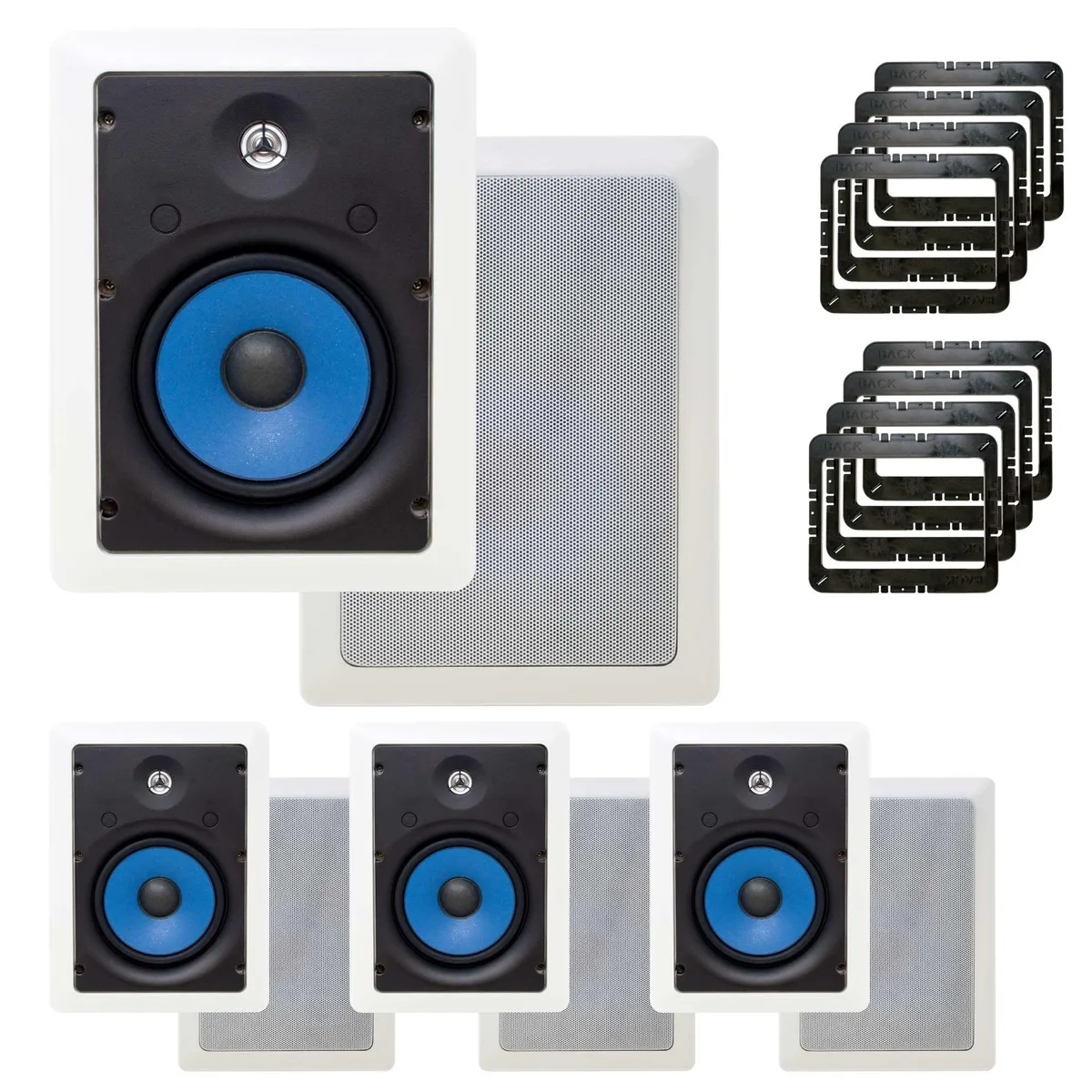 Legrand Legrand MS3651 3000 Series 6.5" In-Wall Speakers 8 Pack with Brackets — product photo