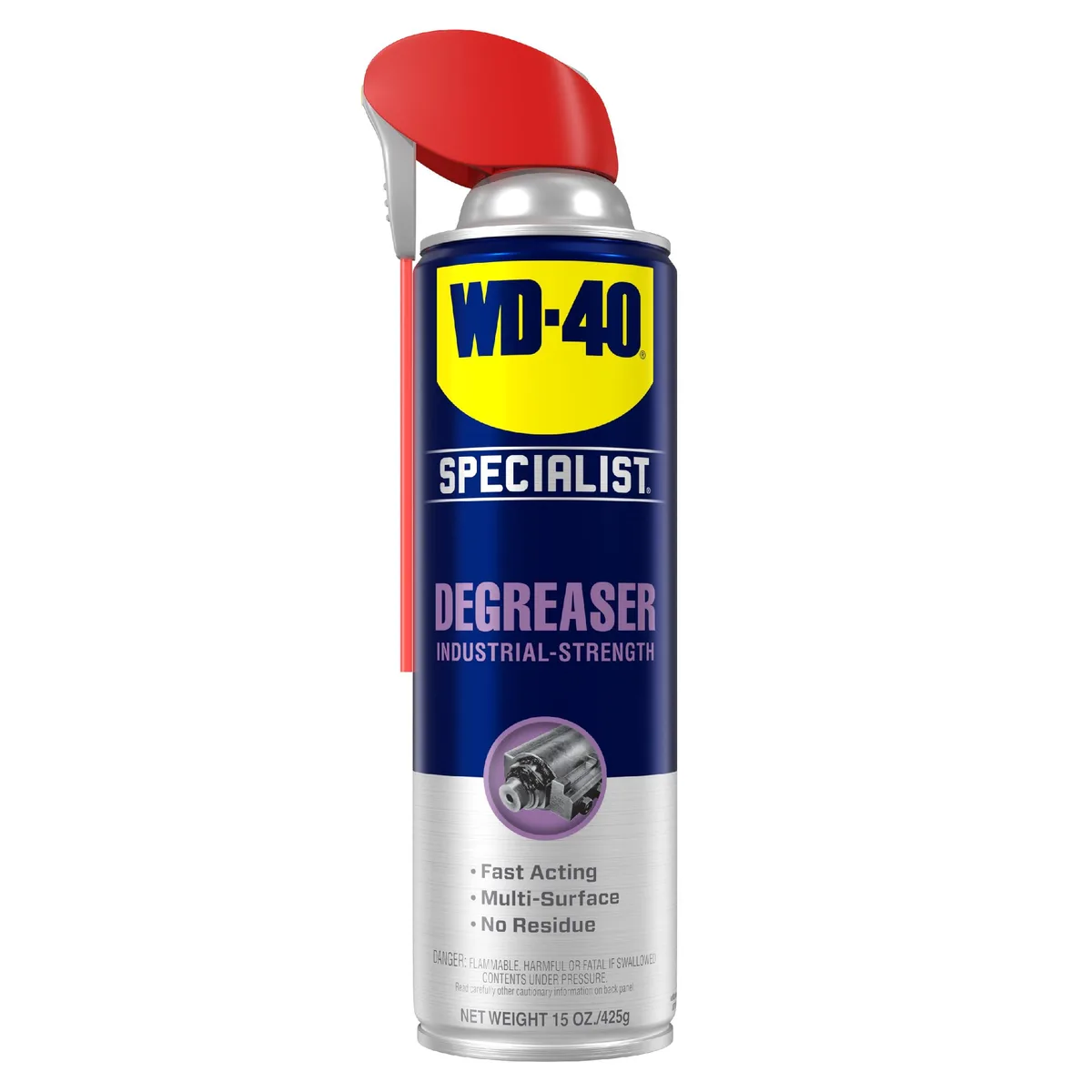 Orange aerosol can with attached smart straw, 15 oz