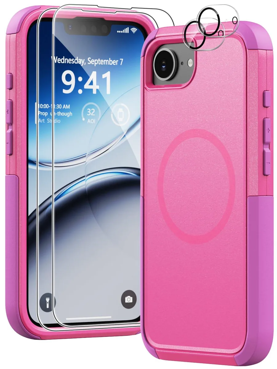  Heavy Duty Case for iPhone 16e &amp; 17e MagSafe Pink — product photo