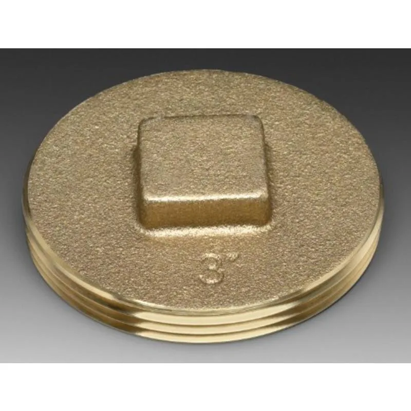 Brass threaded pipe plug with square drive head