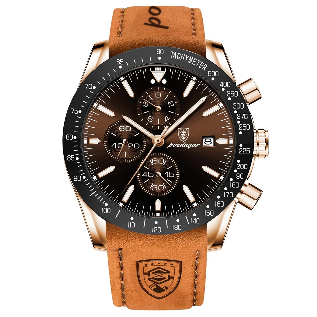 Apec CCTV Apec CCTV Chronograph Watch Black-gold 304 Steel 30m — product photo