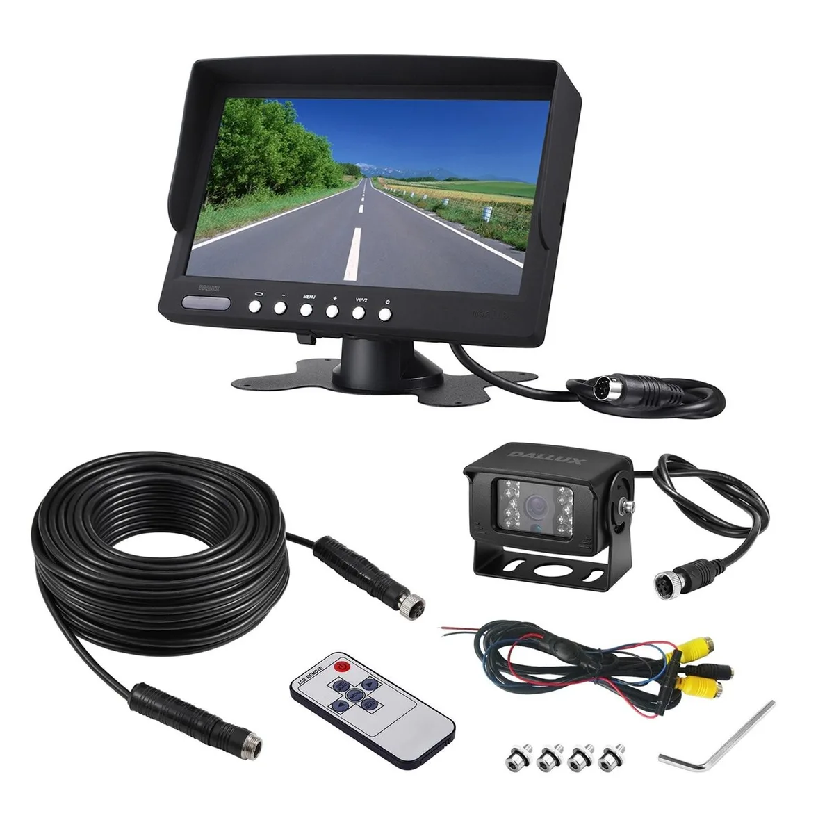 BESIGN BESIGN Truck Backup Camera Monitor Kit 7 inch Screen 66ft Cable 12V-24V 2 in 1 accessory — product photo