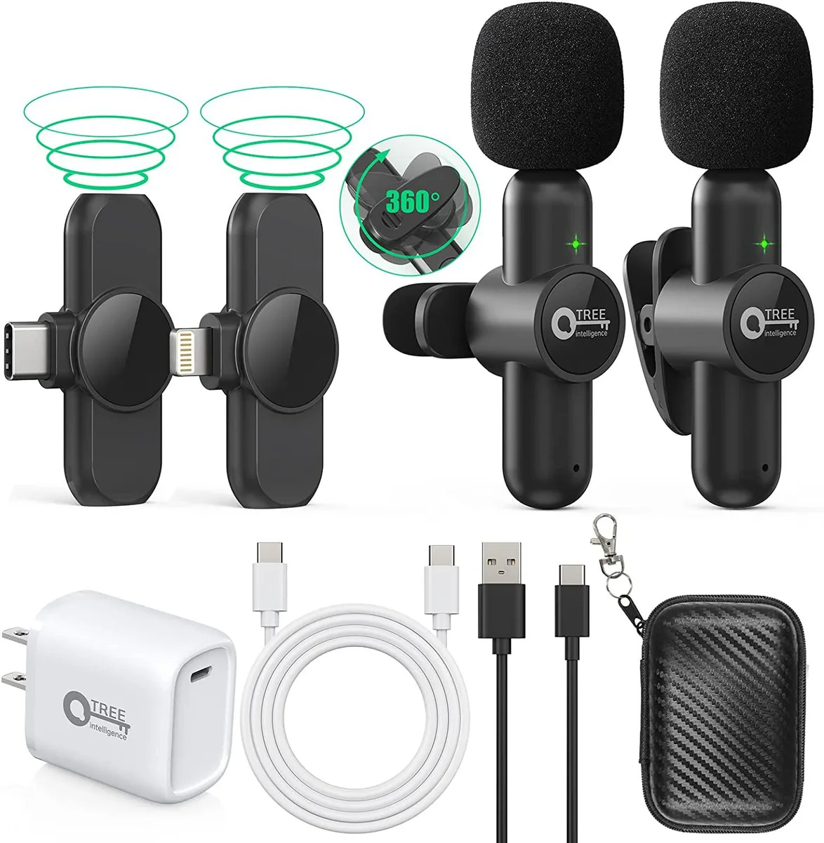 NShi NShi Wireless Lavalier Microphone 2 Transmitters 2 Receivers 65FT 44.1 48kHz — product photo