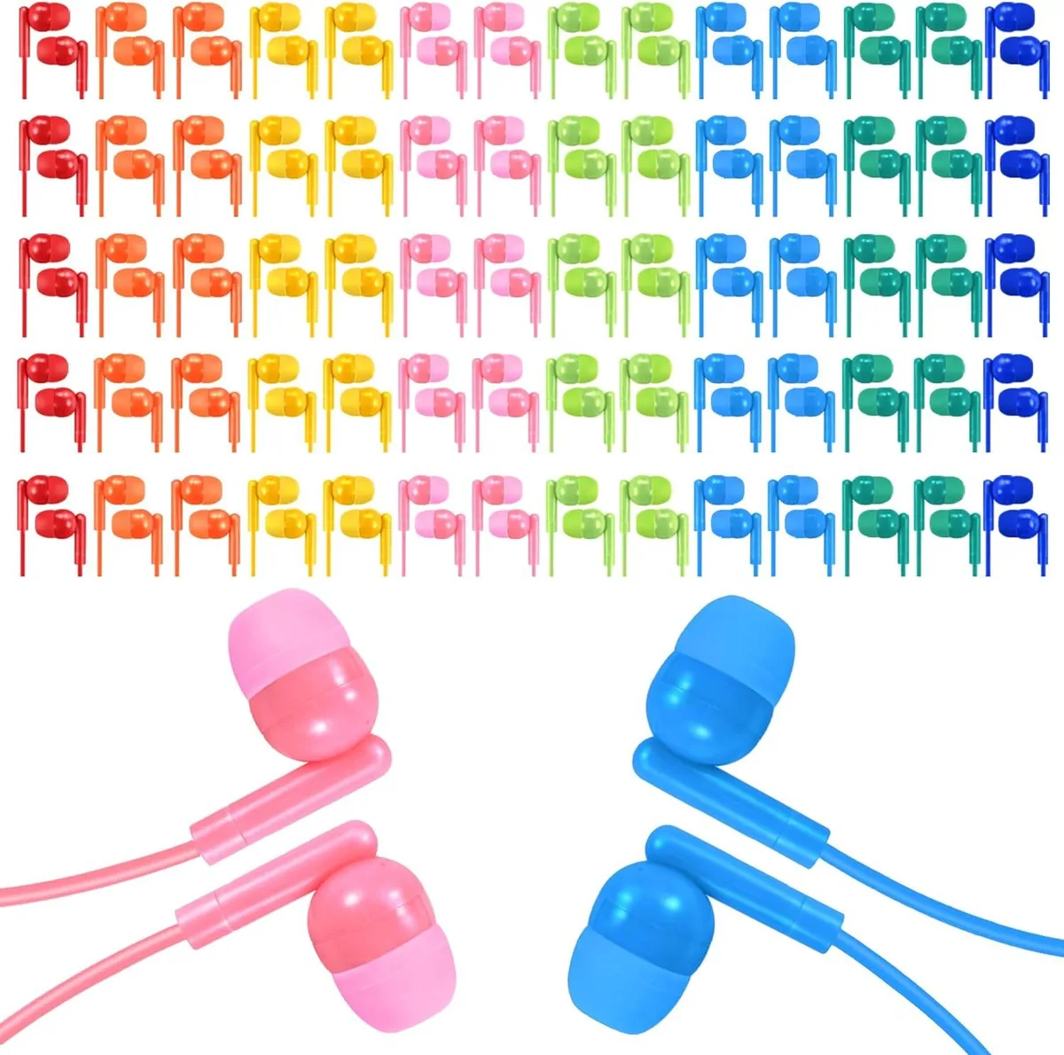 BFKK BFKK Earbud 50 Pack Mixed Colors 3.5 mm Jack — product photo
