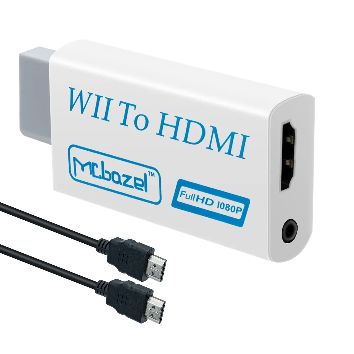  Mcbazel waii-000005 Wii to HDMI adapter converter 1080P with 1.5m HDMI cable — product photo