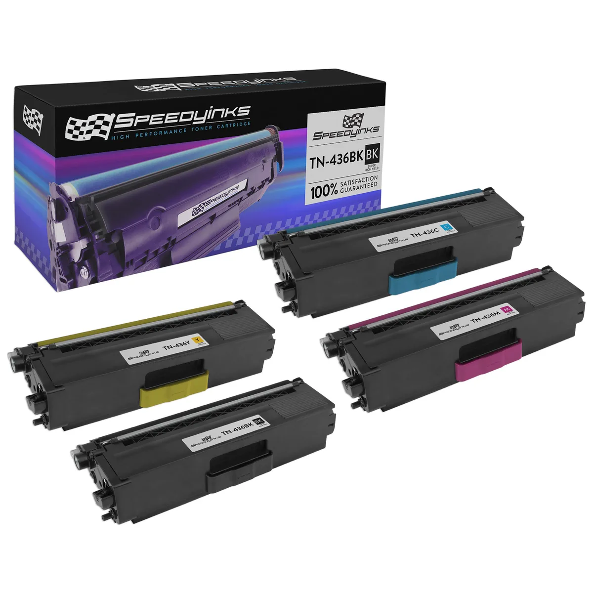 SpeedyInks SpeedyInks Compatible Toner Cartridge 4-Pack TN-436 Super High Yield 6500 Pages — product photo