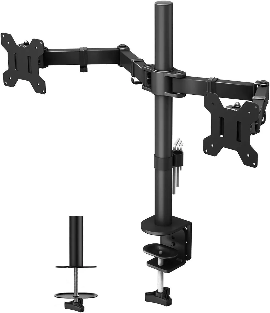 PISKEKAT PISKEKAT Dual Monitor Mount 13-27" 22 lbs VESA 75/100mm Full Motion — product photo