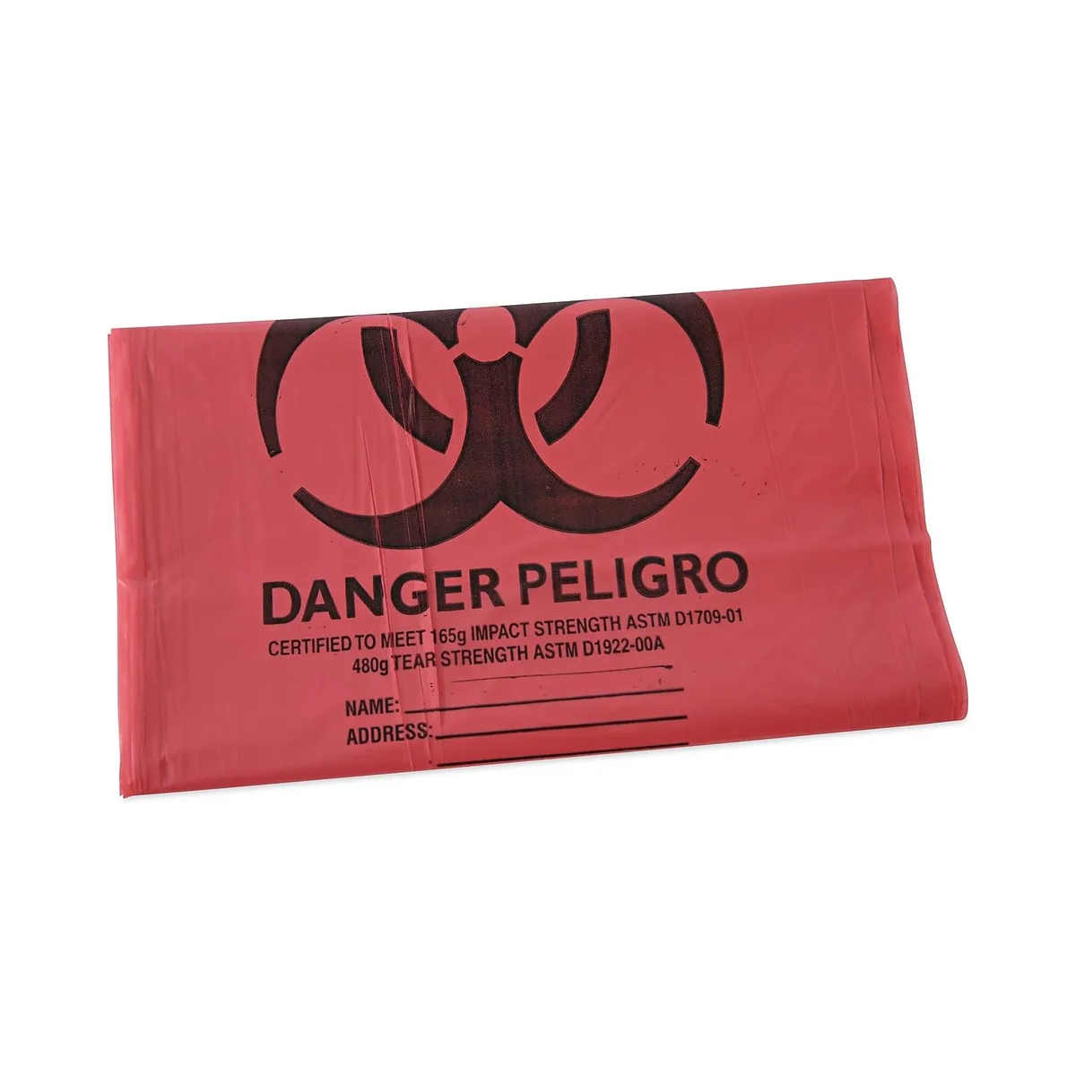Boardwalk Boardwalk Biohazard Trash Bags 45 gal 1.3 mil 40x46 Red 100/Carton IW4046R — product photo