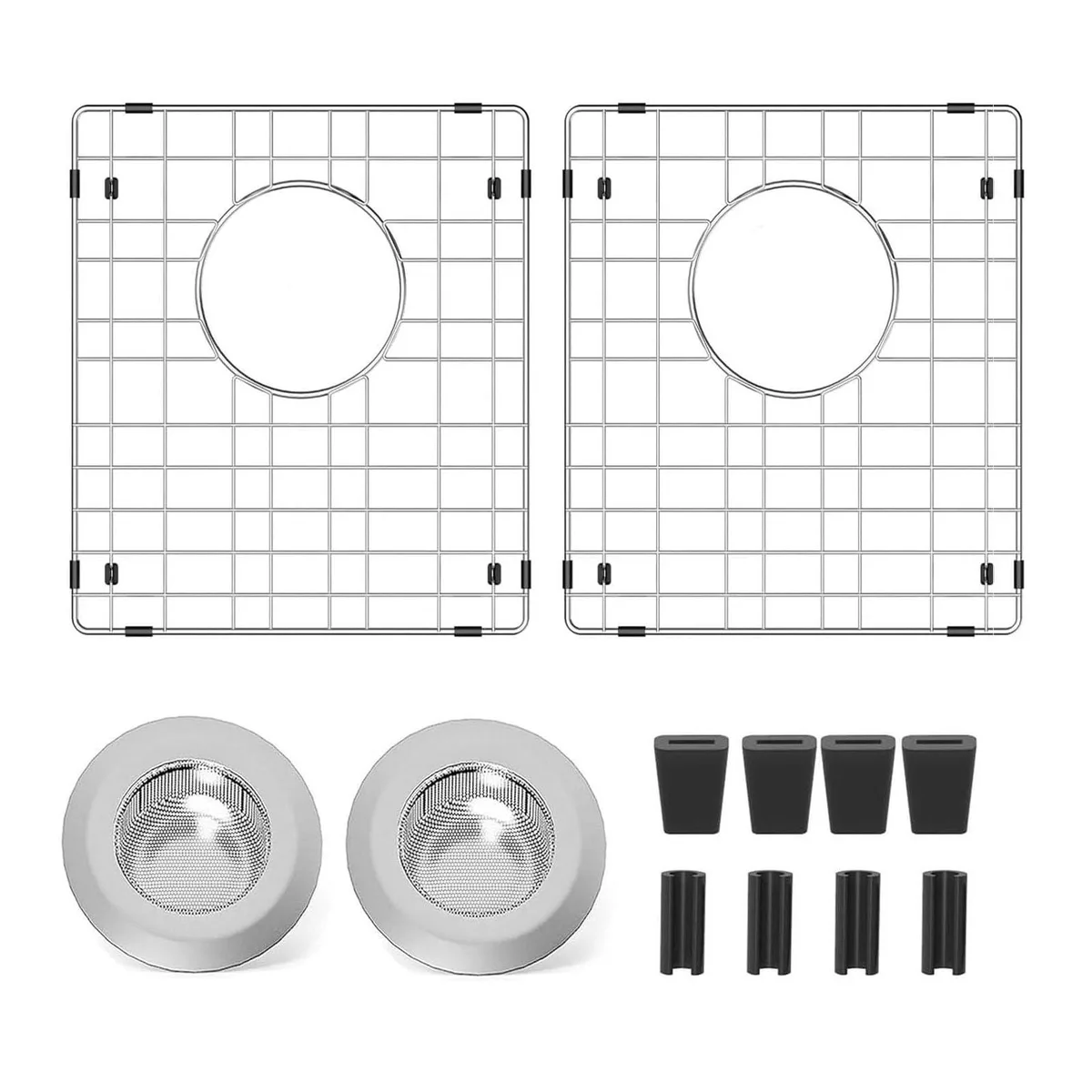  Sink Rack for Bottom of Sink 15" x 13" Rear Drain Silver — product photo