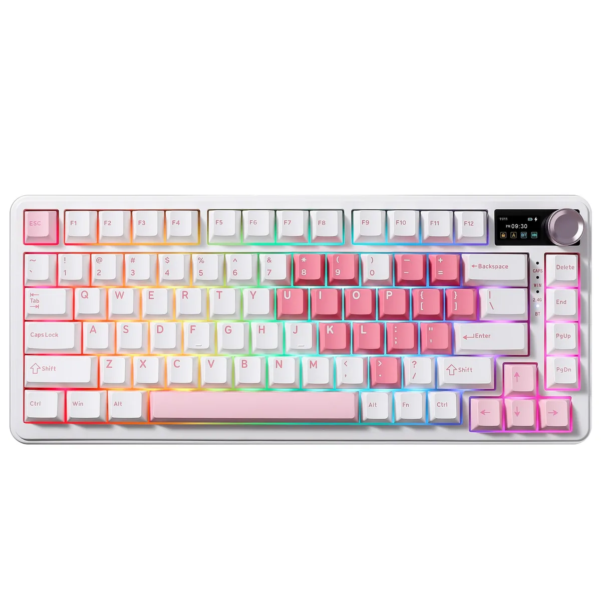 YUNZII YUNZII B75 PRO MAX 75% Wireless Mechanical Gaming Keyboard (White, Milk V2 Switch) — product photo