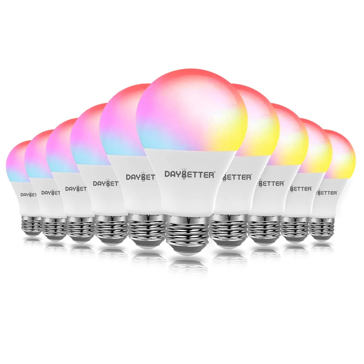  DAYBETTER Smart LED Light Bulb A19 9W 800LM RGBCW 10 Pack — product photo