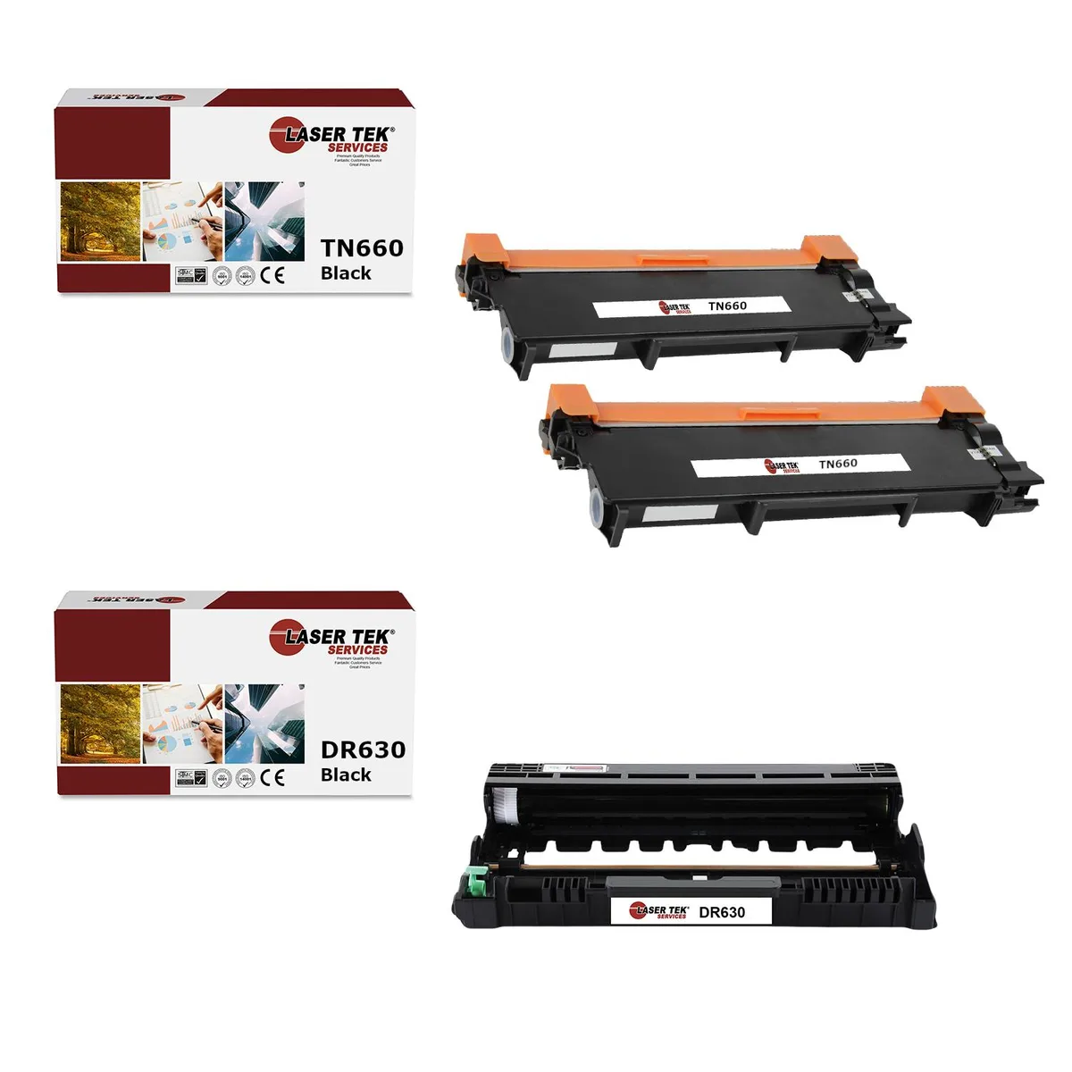 Laser Tek Services Laser Tek Services TN660 &amp; DR630 3PK toner cartridge — product photo