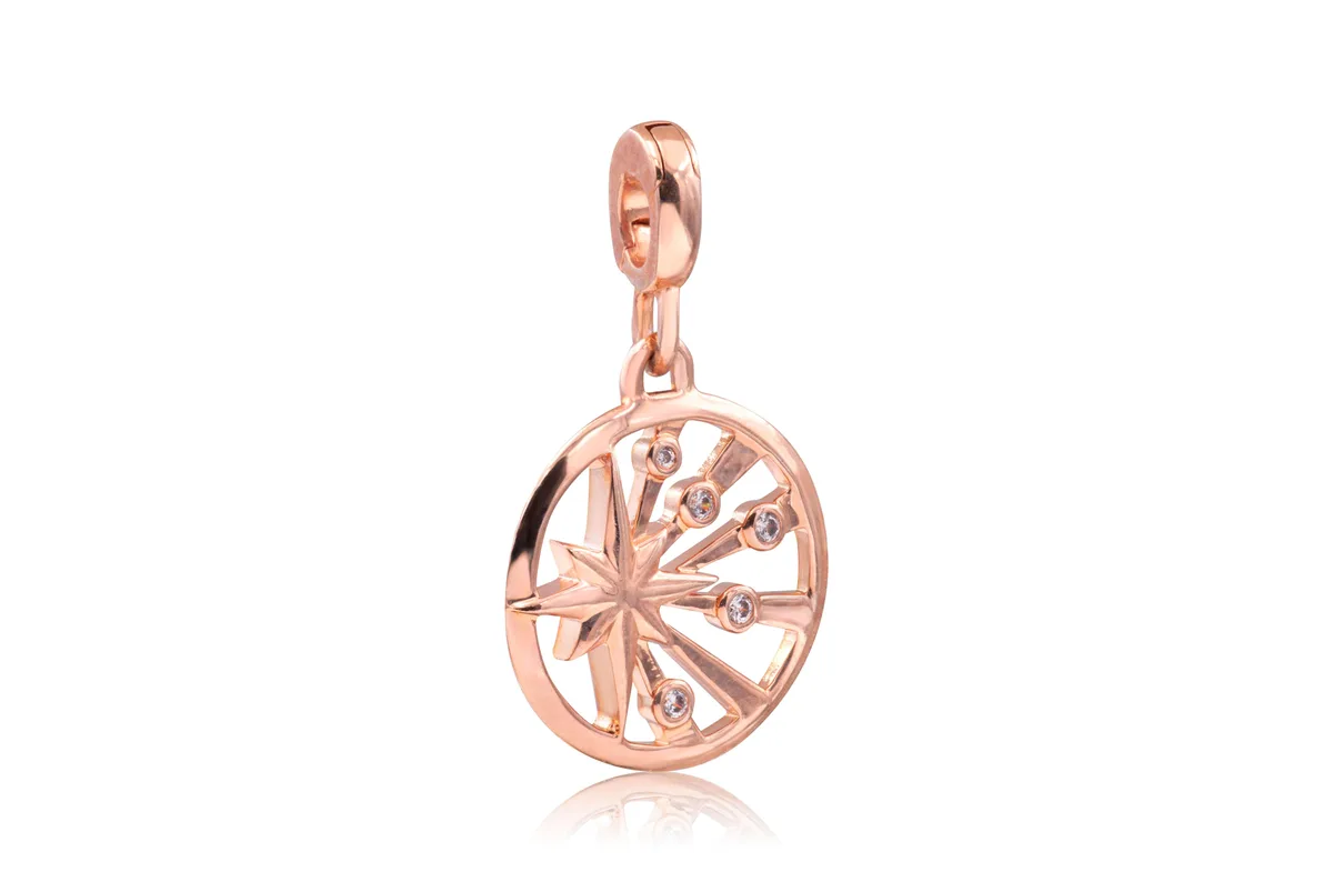 PANDORA PANDORA ME Rays of Life Medallion Charm 14k rose gold-plated — product photo