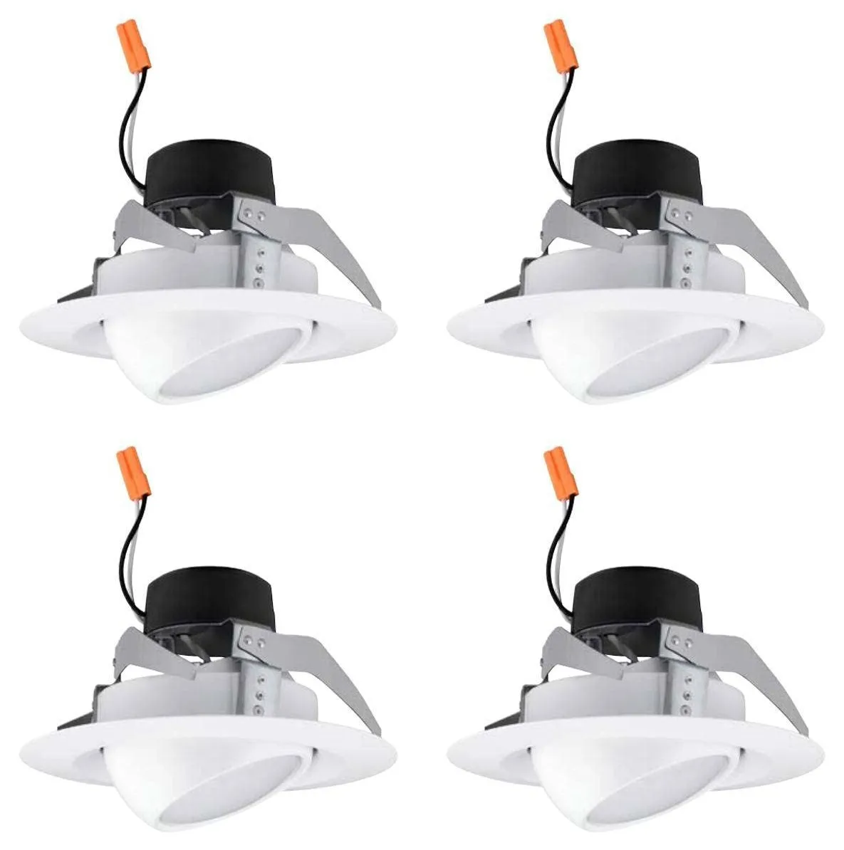 Hubbell Incorporated Hubbell LBEB6A7L35K9 WH 6" Directional LED Downlight 3500K 700lm 10.5W 90 CRI case of 4 — product photo
