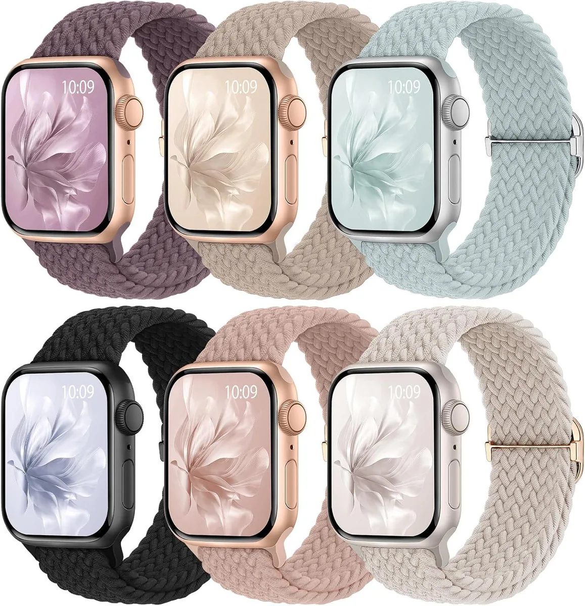 ETEIZU ETEIZU 6 Pack Braided Stretchy Bands 38mm-49mm accessory — product photo