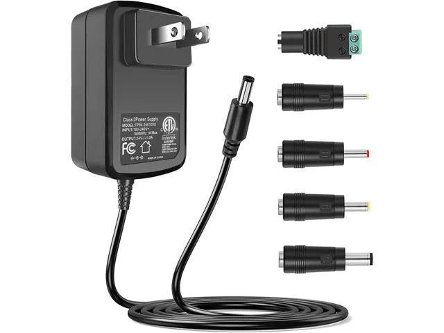 Manw Manw 100V-240V 24V 1A AC/DC Power Adapter 5 Plugs 1.5m Cable — product photo