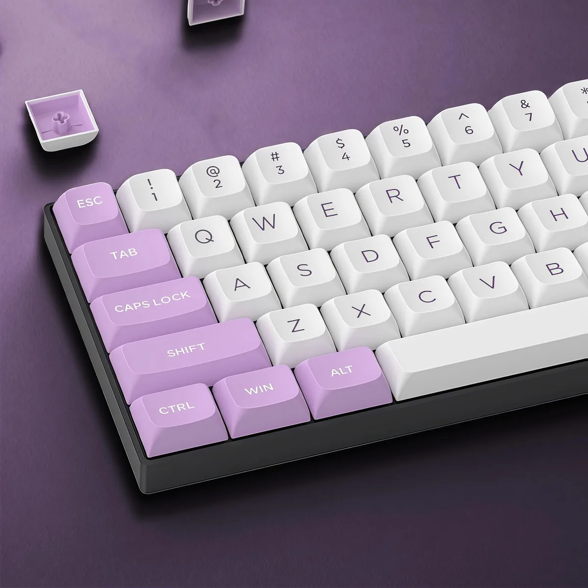 Womier Womier 169-Key PBT Double-Shot Keycap Set White/Purple ISA Profile — product photo