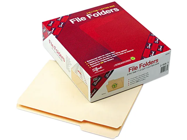 Smead Smead 10335 File Folder, 1/3 Cut, Reinforced Tab, Letter, Manila, 100/Box — product photo