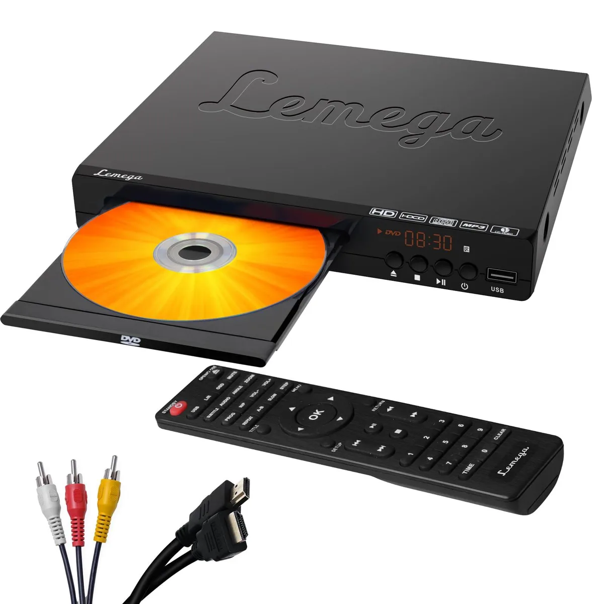 LEMEGA PlayHD Multi-Region DVD Player 1080p HDMI USB Black — product photo