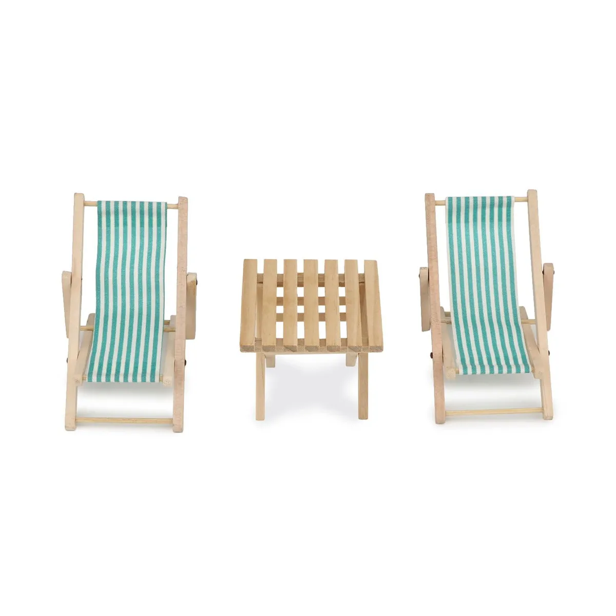 Cutemini Miniature Beach Chair & Table 3PCS 1:12 Dollhouse Furniture (Green) — product photo