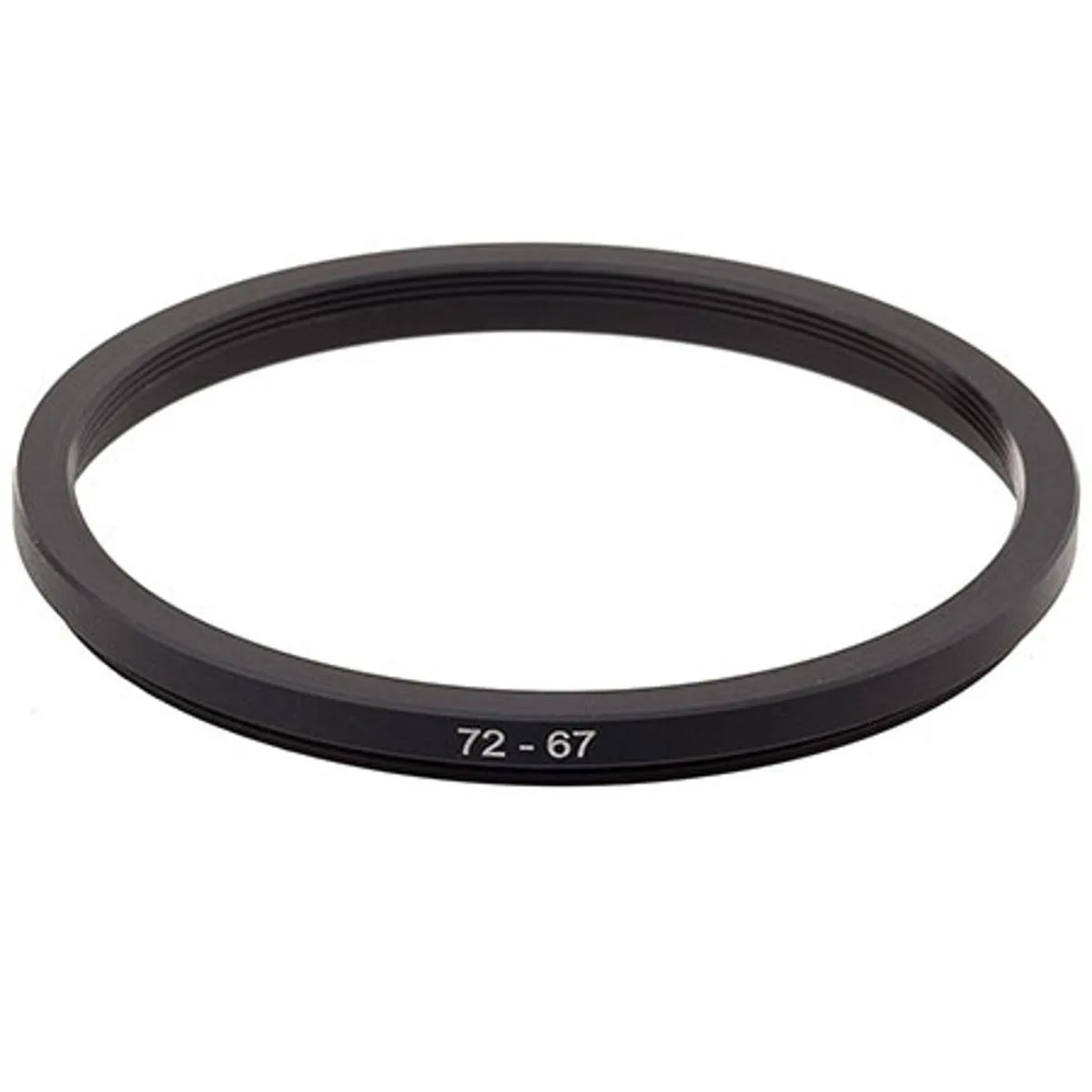 Thin black metal ring adapter 72mm to 67mm