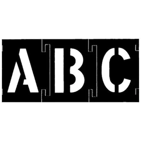 Black plastic stencil set with letters numbers symbols