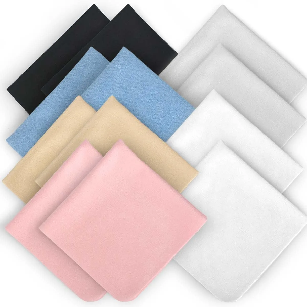 CONLI 12 Pack 20x20cm Microfiber Suede Glass Cleaning Cloths — product photo