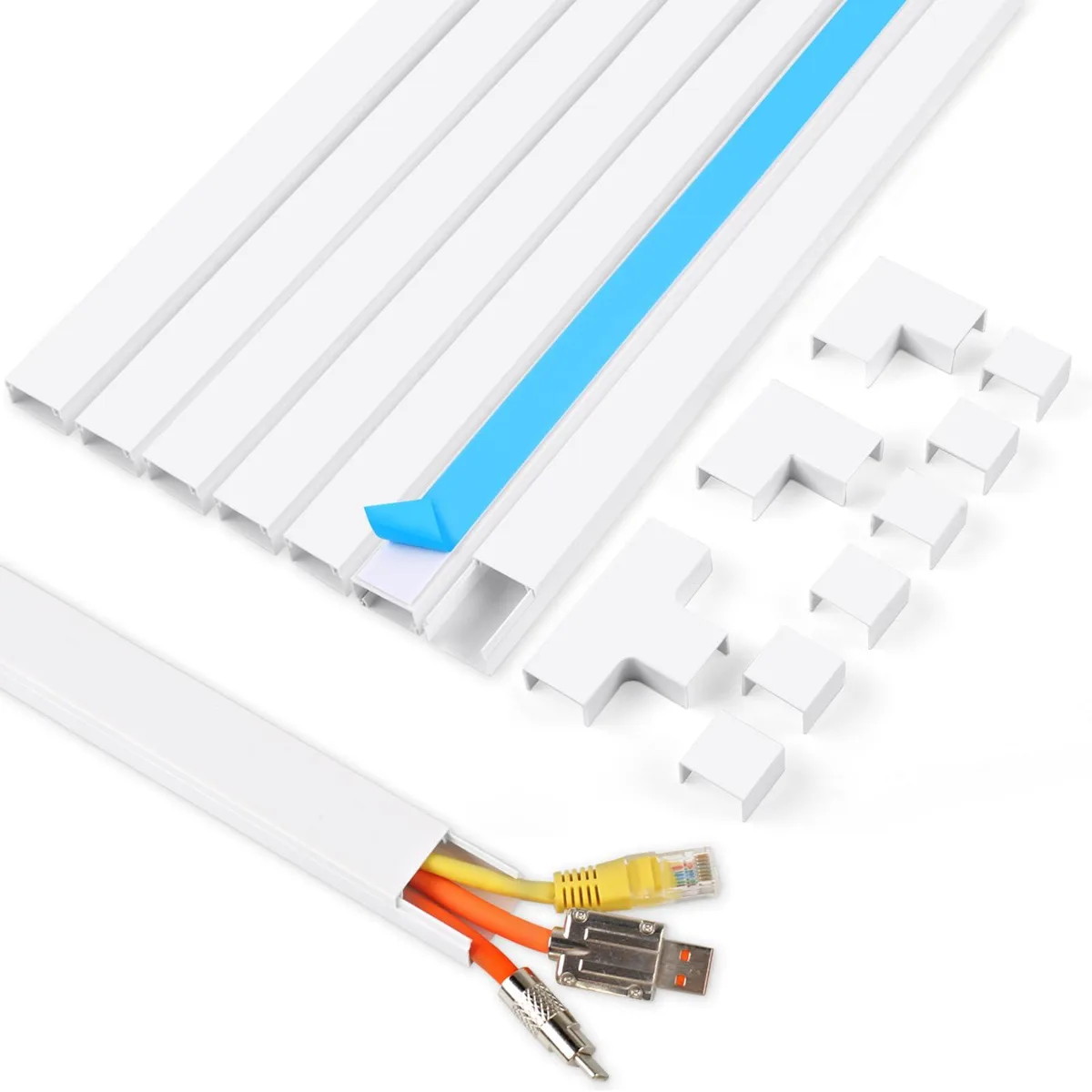 Rindion 113.6in Cable Hider Kit White 8pcs — product photo