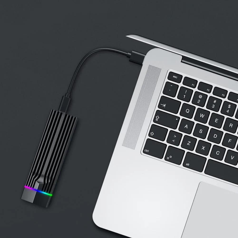 YINGHUA YINGHUA M.2 NVME to USB 3.1 Gen2 Type-C Enclosure JMS583 10Gbps RGB Fan — product photo