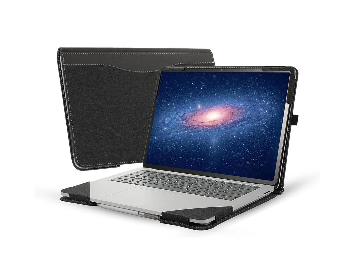 Black PU leather folio case for 14.4 inch Surface Laptop Studio with pen holder