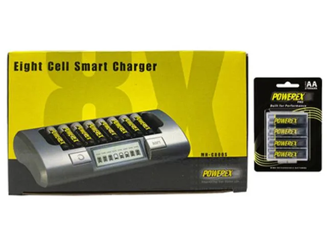 Maha Energy Corp. Maha Energy Corp. MH-C800S 8-slot smart charger with 8 AA NiMH 2700 mAh batteries — product photo