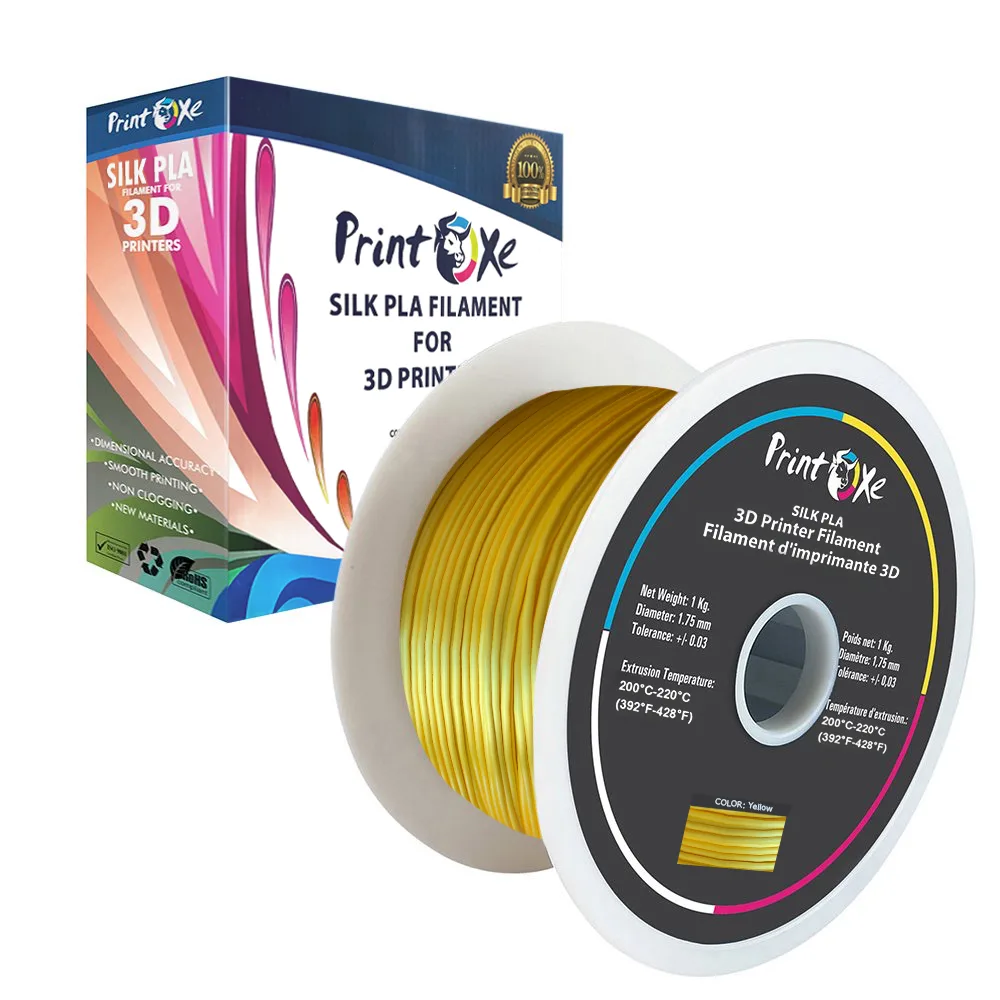 PrintOxe PrintOxe PLA like SILK Yellow 1.75 mm 1 Kg 3d printers accessory — product photo