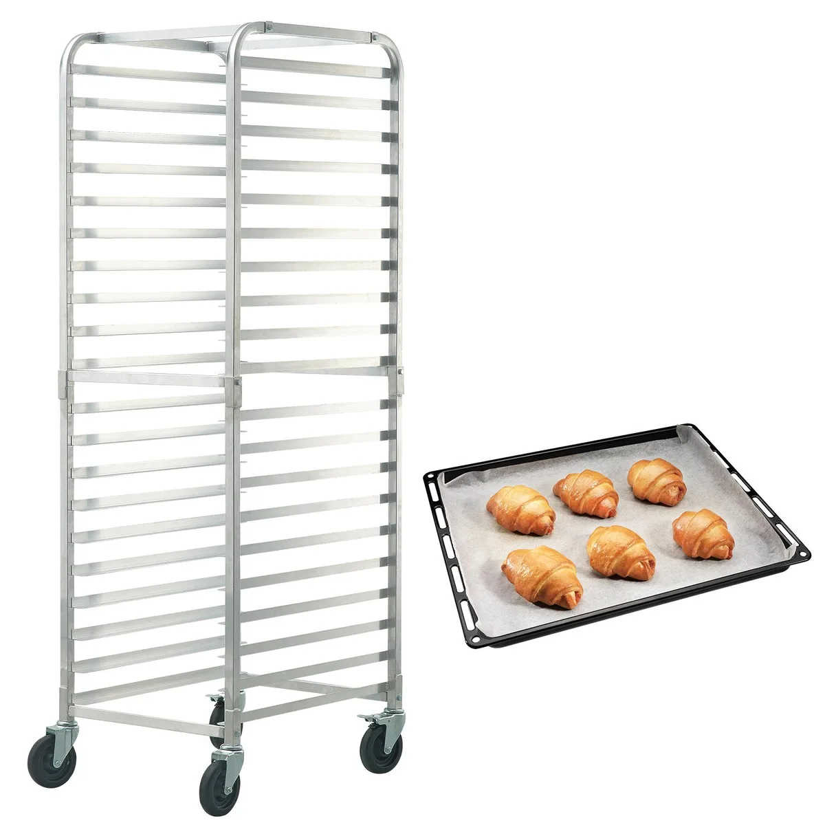 VEVOR VEVOR LHPR-20R Bun Pan Rack 20-Tier Brake Wheels — product photo