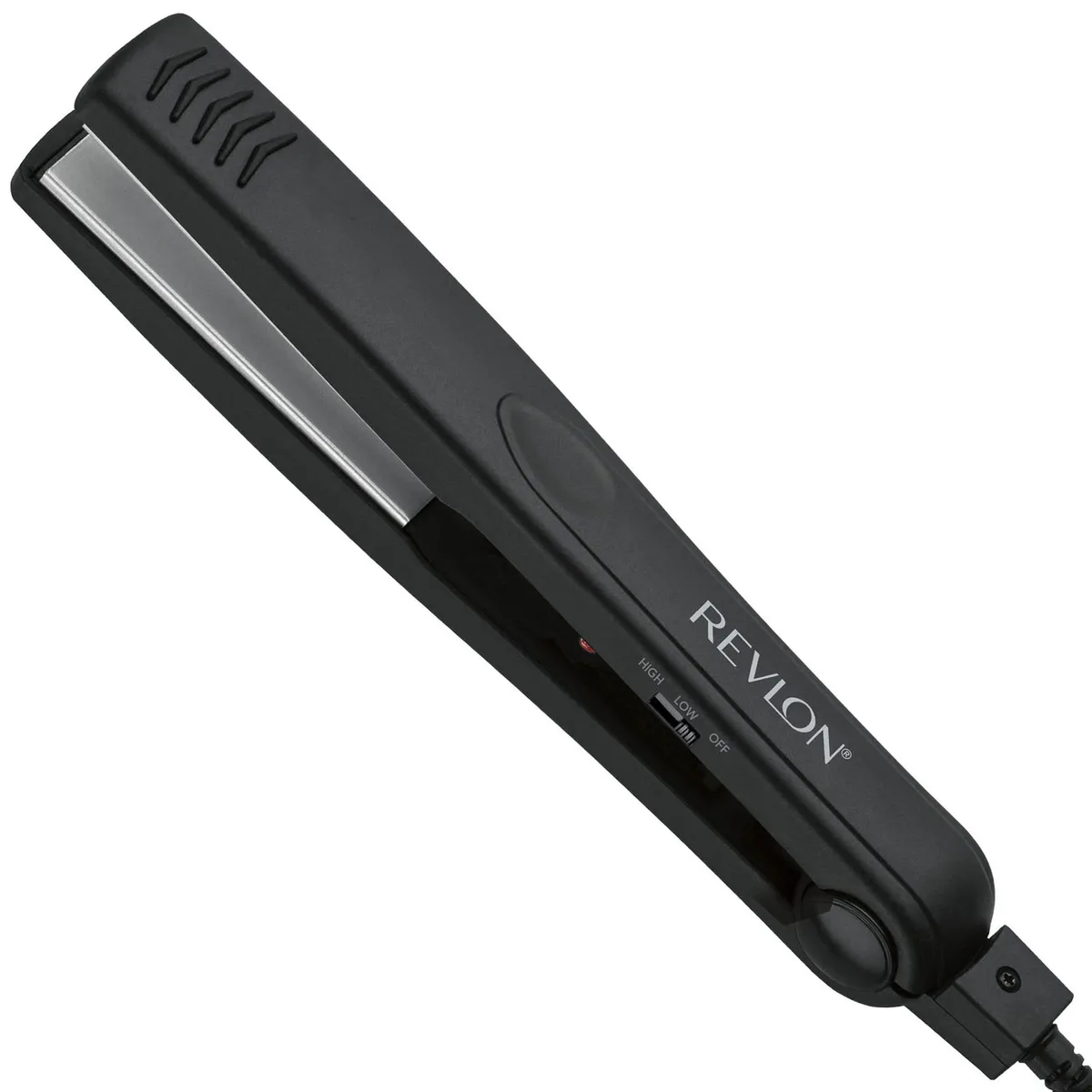 Black 1-inch ceramic flat iron with swivel cord