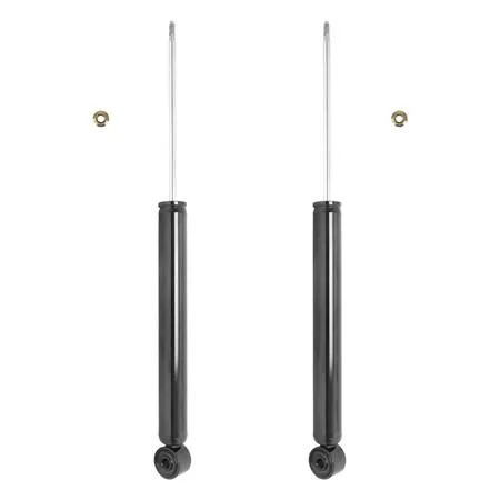 Unity rear shock absorber kit, two silver twin-tube units in box