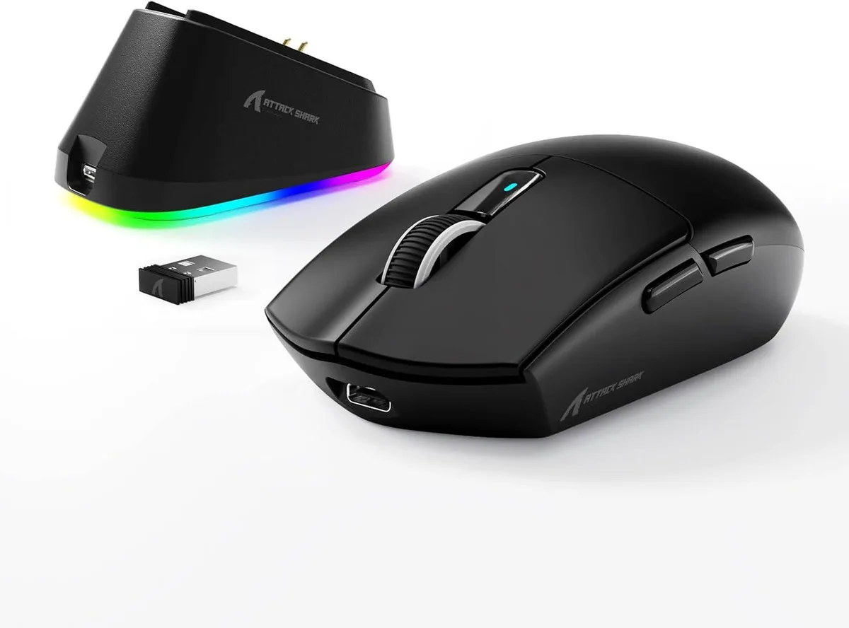 Hitoor Hitoor G3 Pro Gaming Mouse 59g 25000 DPI PAW3311 Tri-Mode RGB Dock Black — product photo