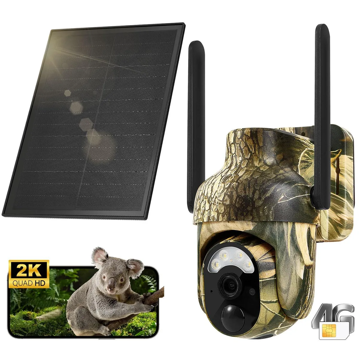 GLEEMALL RBX-S70 4G LTE 2K 360° Solar Trail Camera — product photo