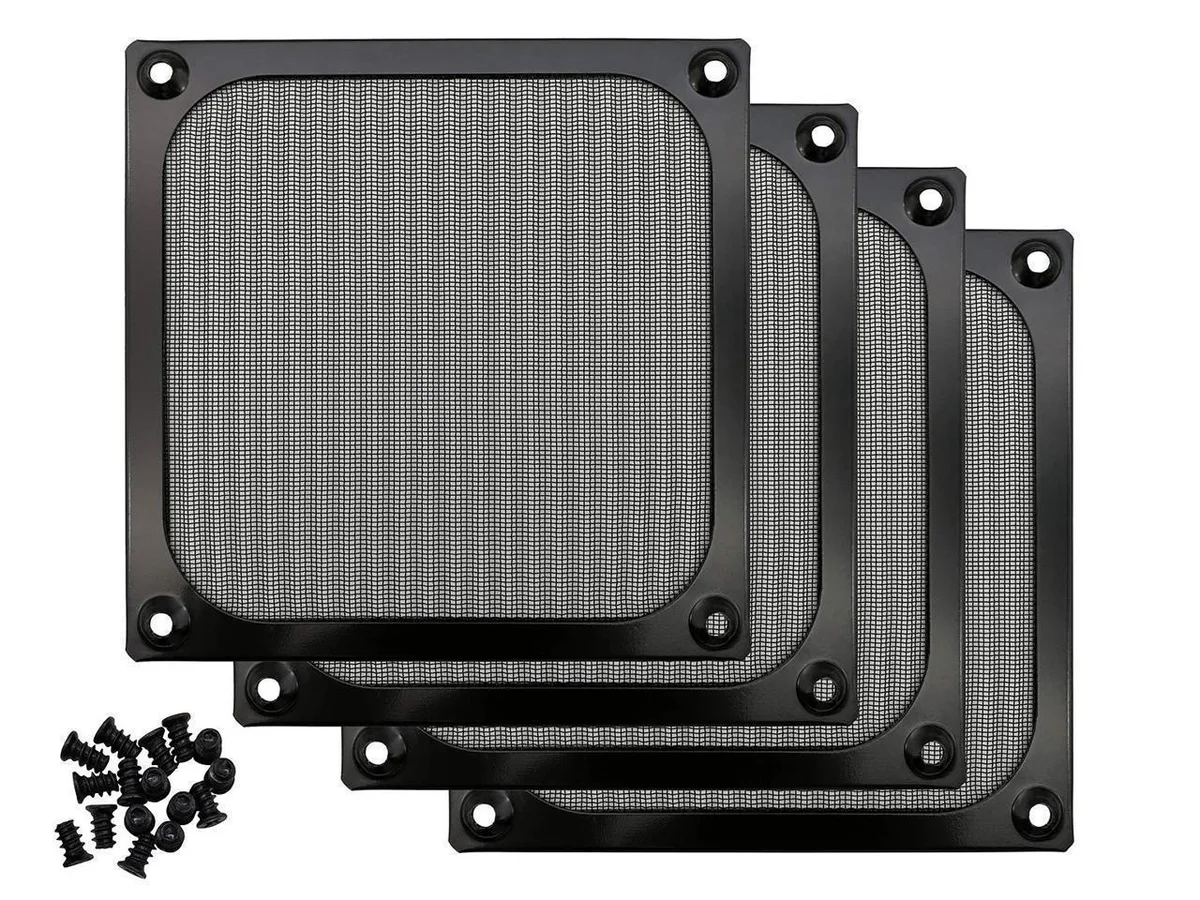 Werleo Werleo 120mm Fan Filter Grills 4 Pack Ultra Fine Aluminum Mesh Black — product photo