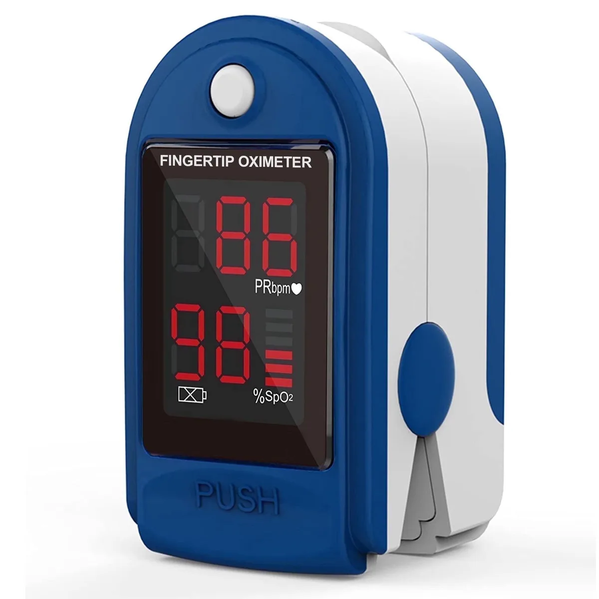  Fingertip Pulse Oximeter SpO2 Monitor Blue LED Display — product photo