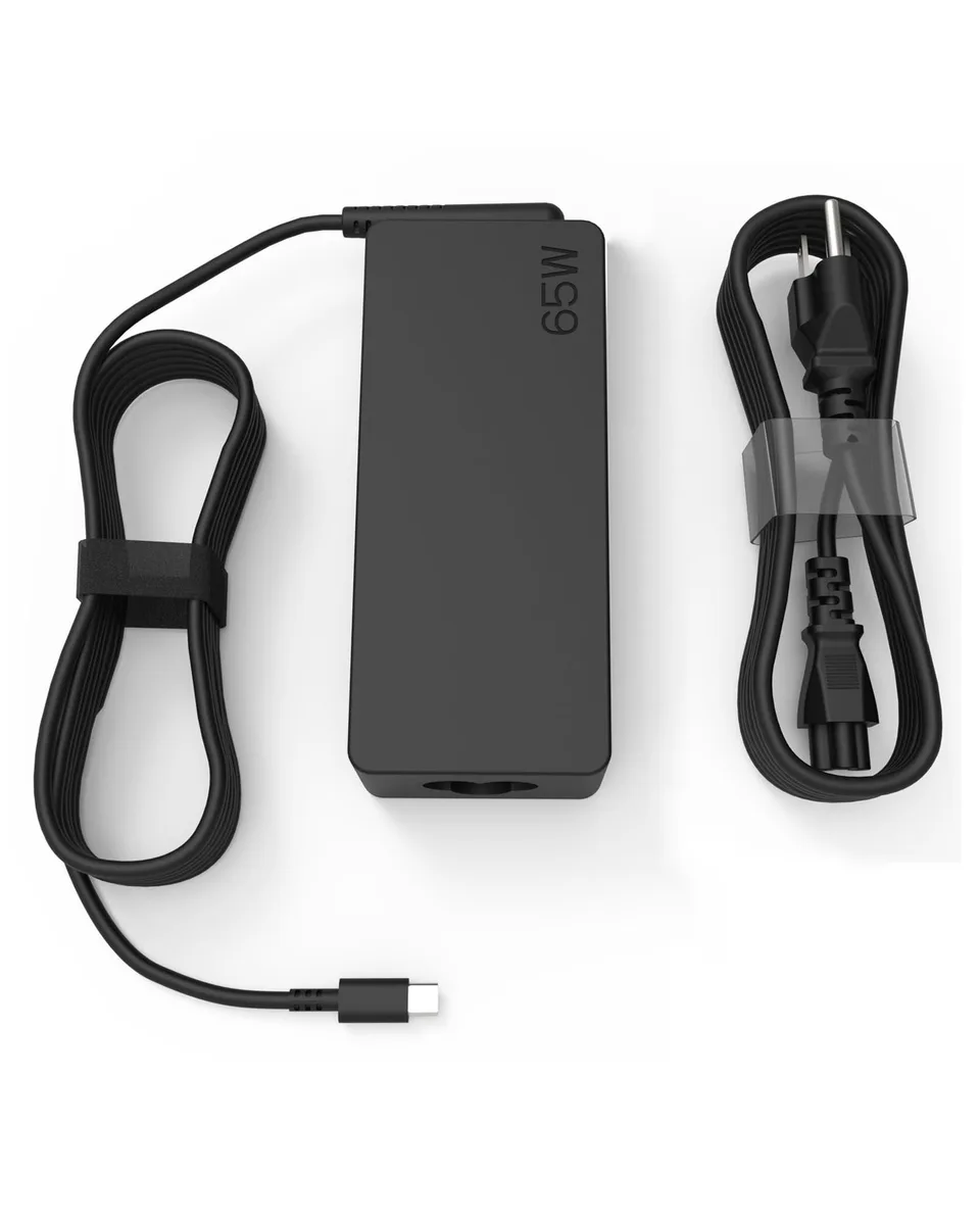 White rectangular 85W USB-C power adapter with detachable cord