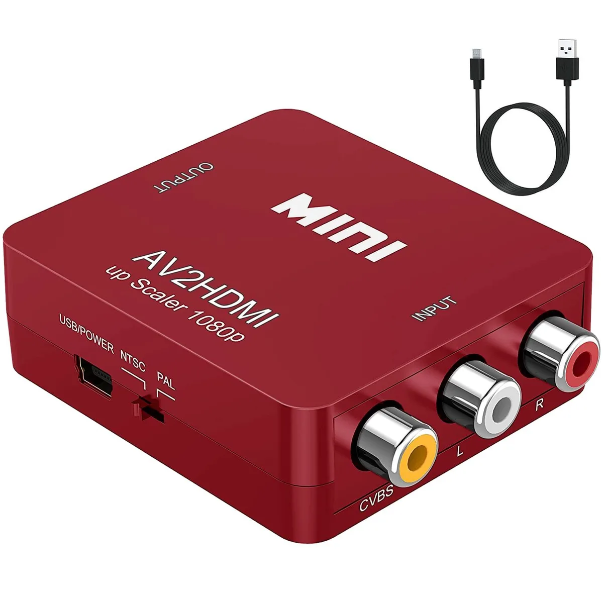  ABLEWE RM RCA to HDMI Converter 1080P Red — product photo